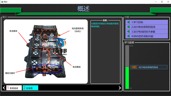 纯电动汽车动力电池教学软件